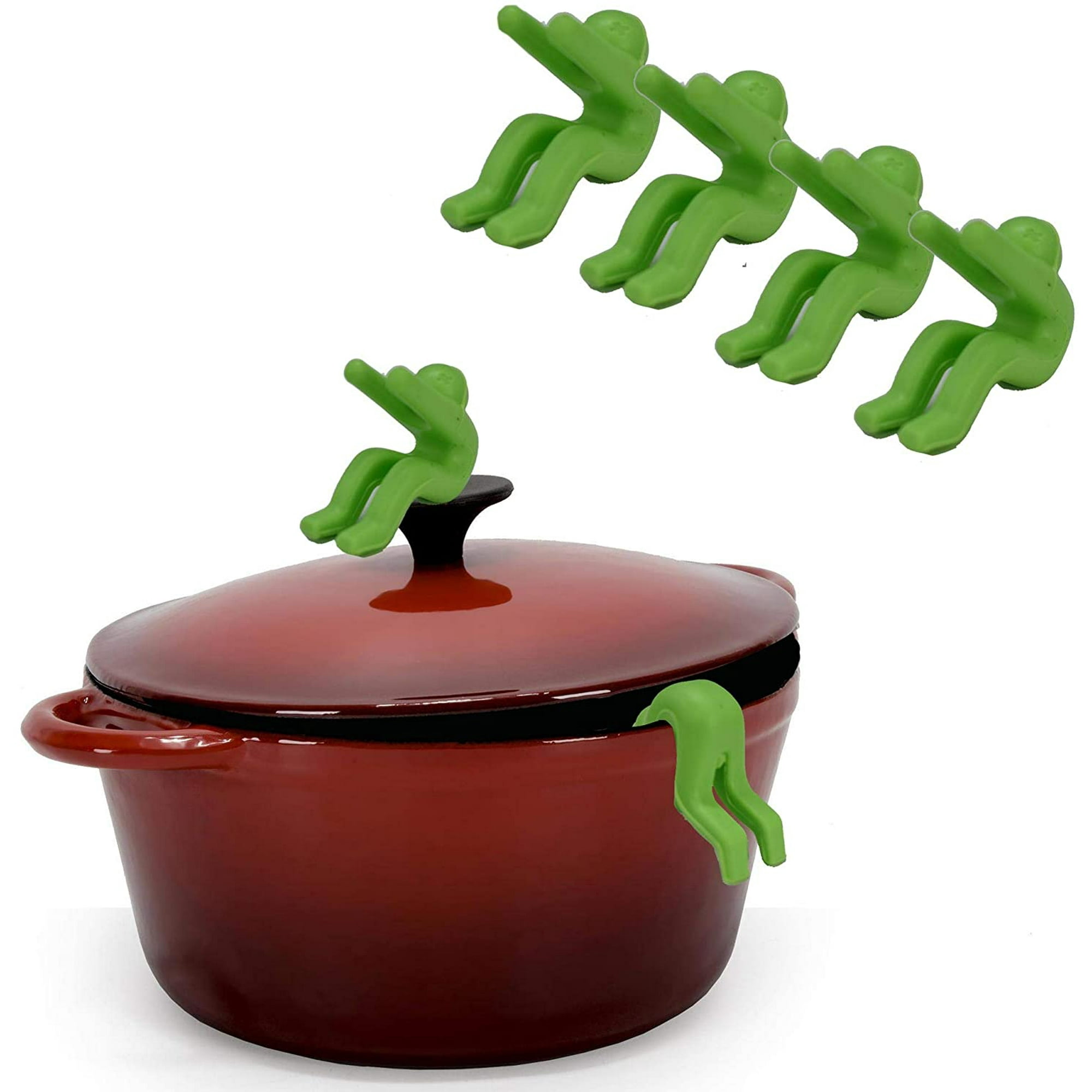 UPKOCH 9pcs Spill Proof Lid Lifter Chick Pig Pot Lid Holder Keep The Lid Open Silicone Lid Lifters Cooking Helper Kitchen Gadgets Random Color